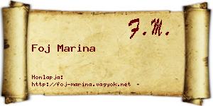 Foj Marina névjegykártya